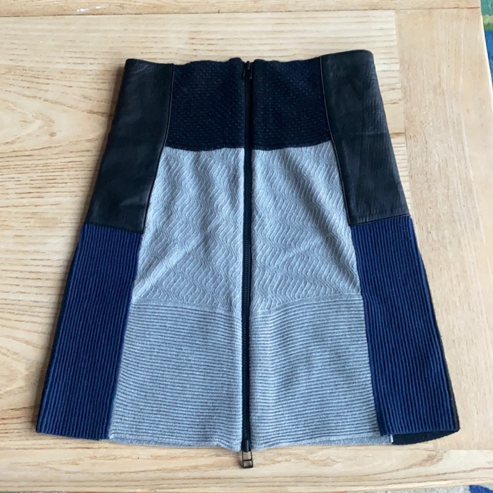Surface to Air leather sides zip miniskirt zipper